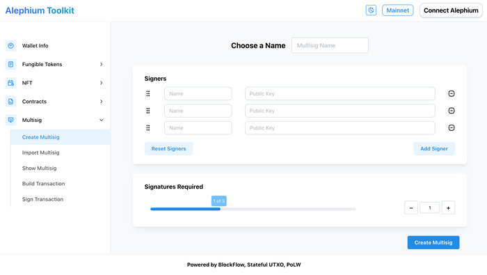 Alephium Multisig GUI is here!